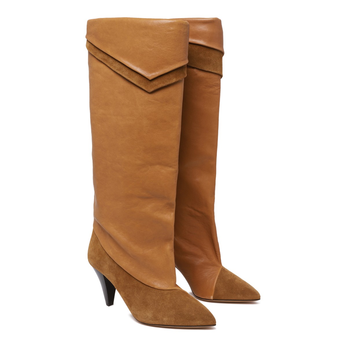 Isabel Marant Camel Leather Knee-High Boots.