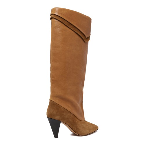 Isabel Marant Camel Leather Knee-High Boots.