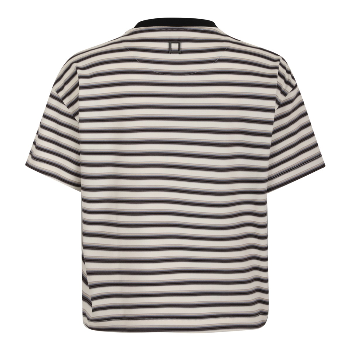 Wooyoungmi Black and White Striped Cotton T-Shirt.