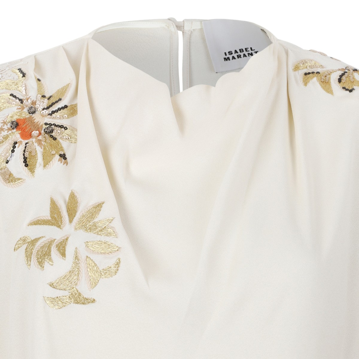 Isabel Marant Ivory Embellished Maxi Dress.