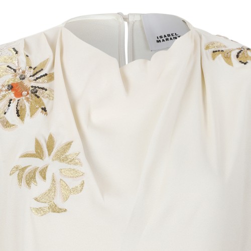 Isabel Marant Ivory Embellished Maxi Dress.