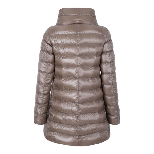 Herno Taupe Hooded Down Coat. 2
