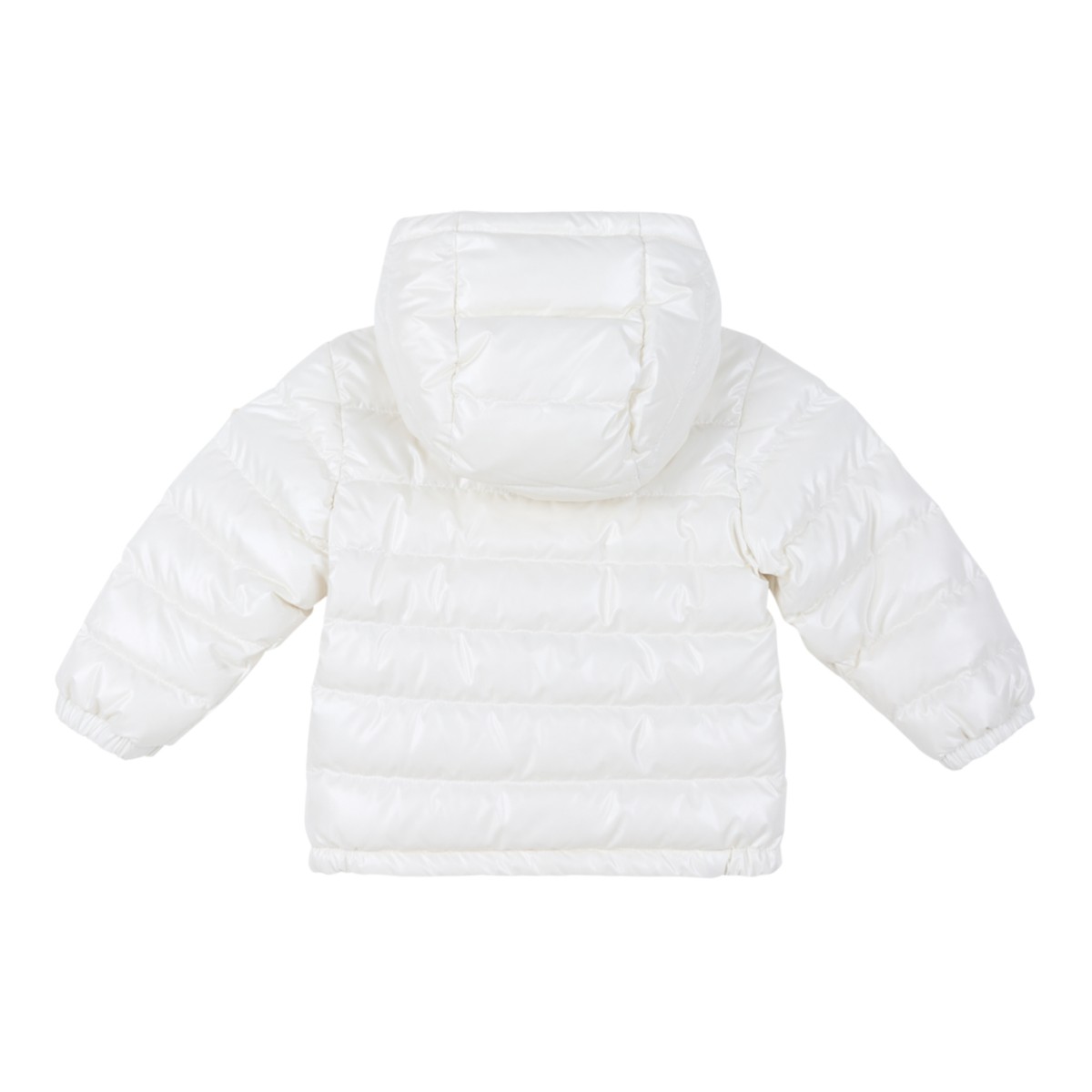 Moncler White Hooded Down Jacket.
