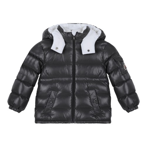 Moncler Black Hooded Down Jacket.