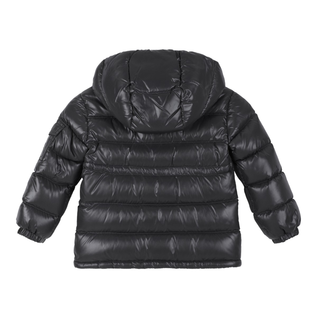 Moncler Black Hooded Down Jacket.