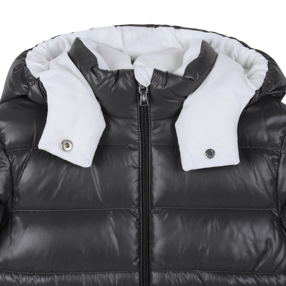 Moncler Black Hooded Down Jacket.