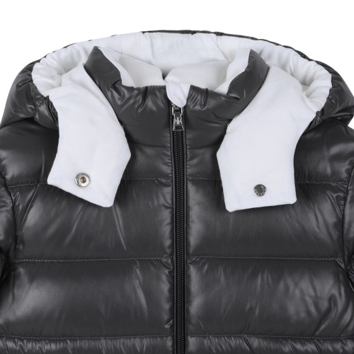 Moncler Black Hooded Down Jacket.
