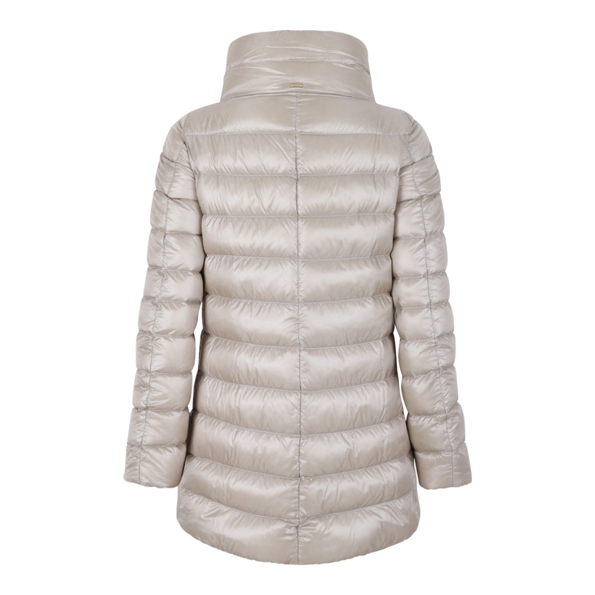 Herno Light Beige Hooded Down Coat.