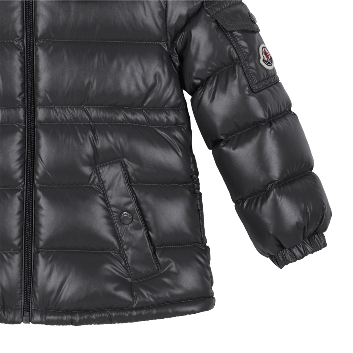 Moncler Black Hooded Down Jacket.