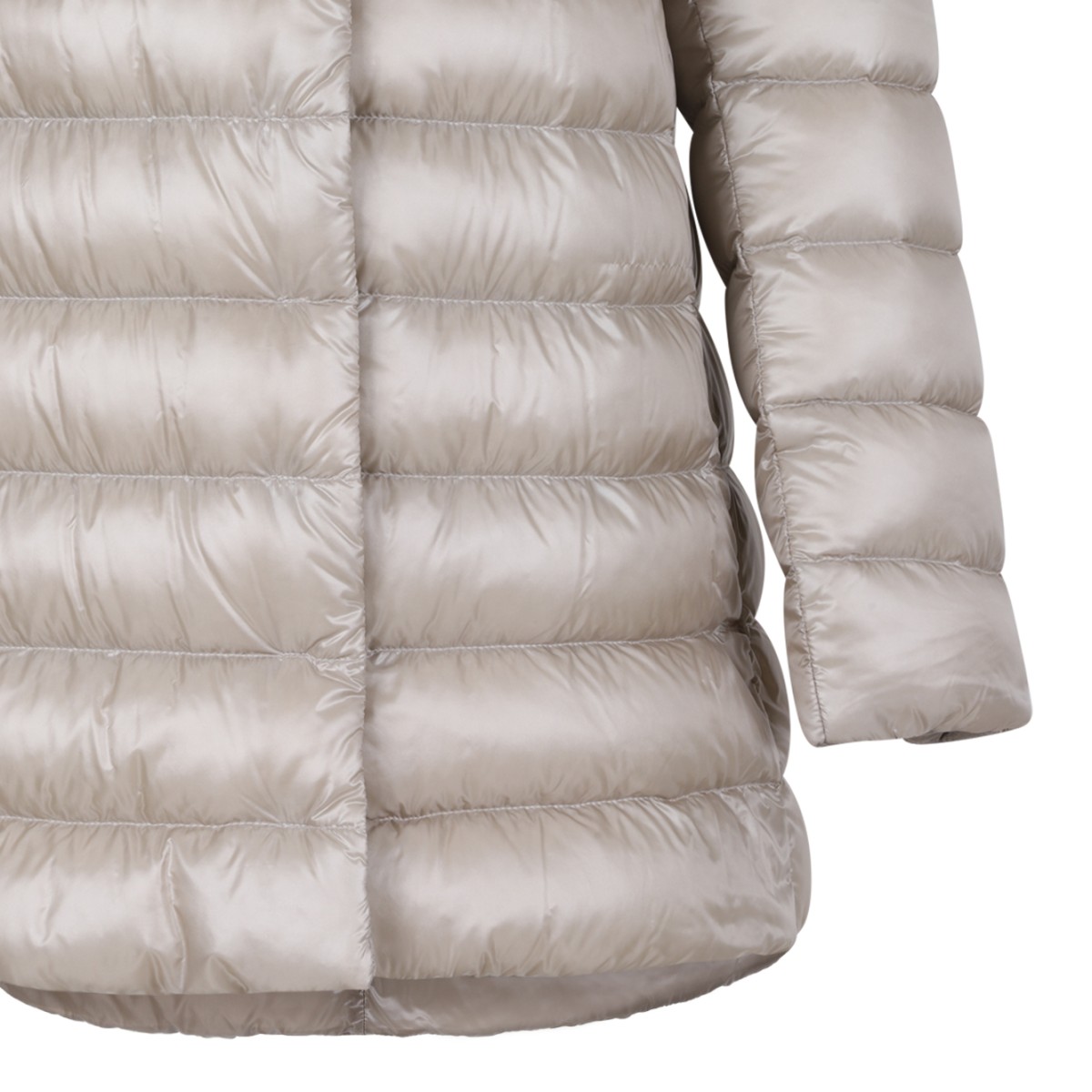 Herno Light Beige Hooded Down Coat.