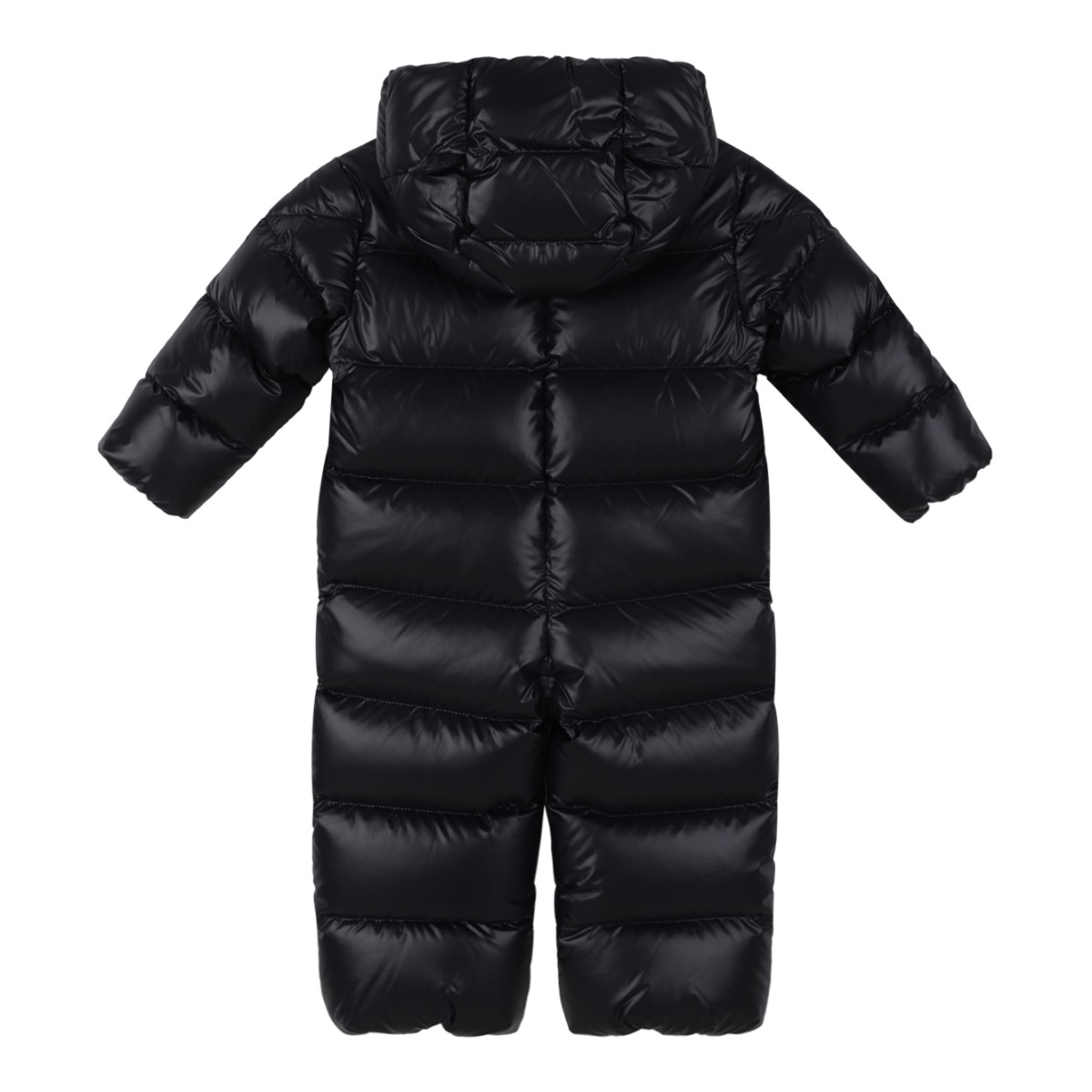 Moncler Black Hooded Down Snowsuit.