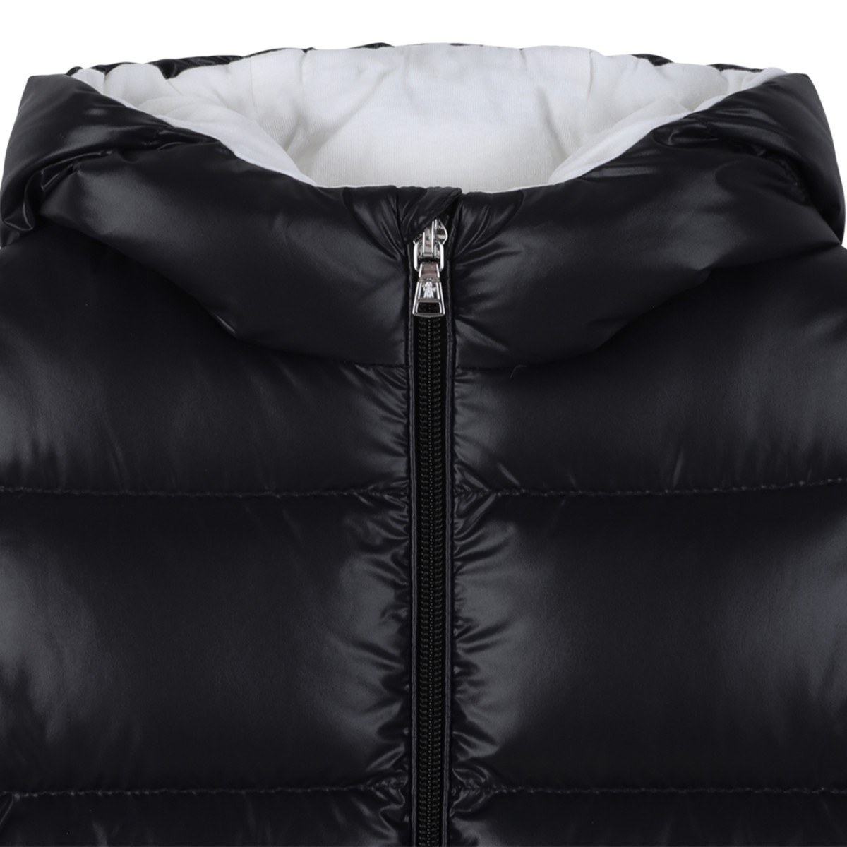 Moncler Black Hooded Down Snowsuit.