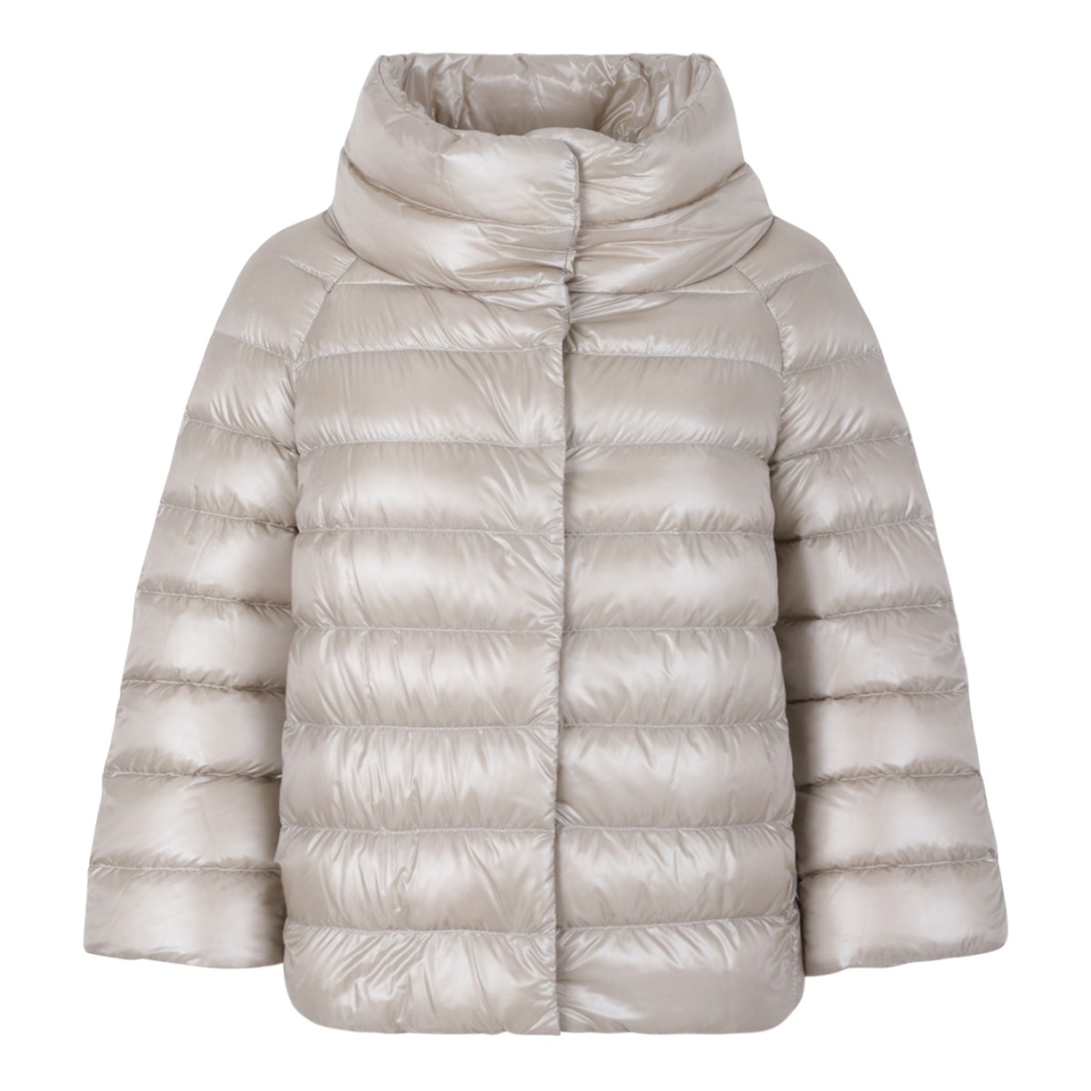 Herno Light Beige Hooded Down Jacket.