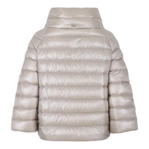 Herno Light Beige Hooded Down Jacket. 2