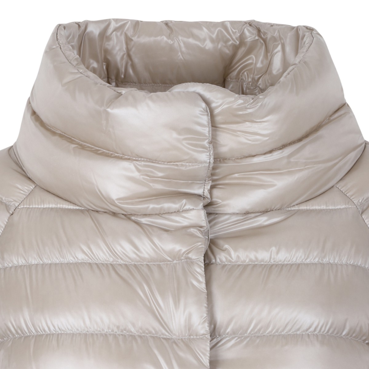 Herno Light Beige Hooded Down Jacket.