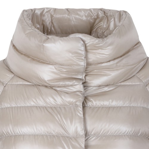 Herno Light Beige Hooded Down Jacket.