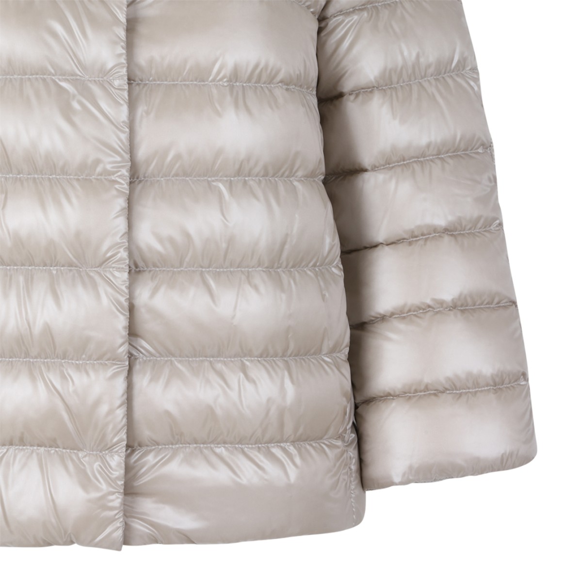 Herno Light Beige Hooded Down Jacket.