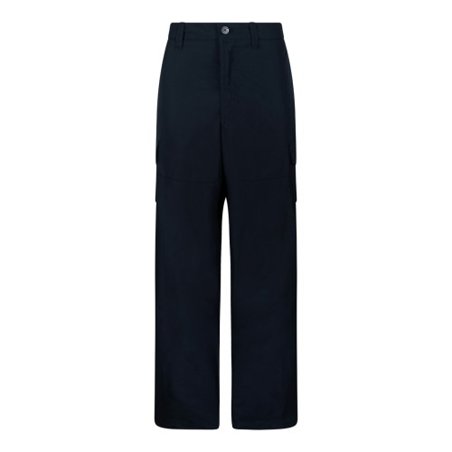 Stone Island Navy Blue Cotton Cargo Trousers.
