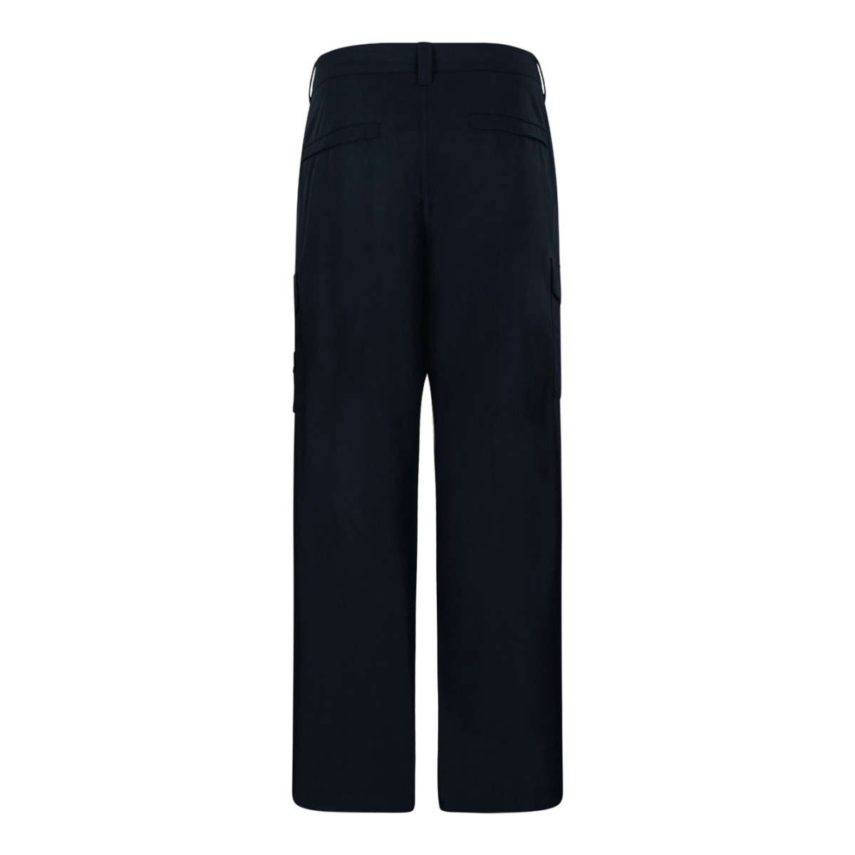 Stone Island Navy Blue Cotton Cargo Trousers.