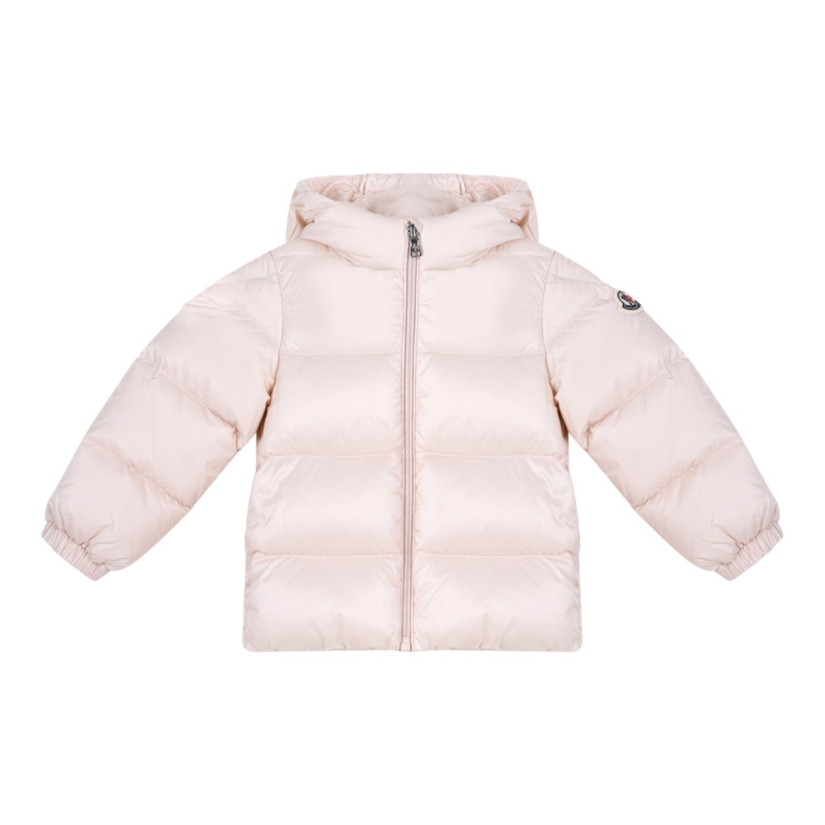 Moncler Light Pink Hooded Down Jacket.