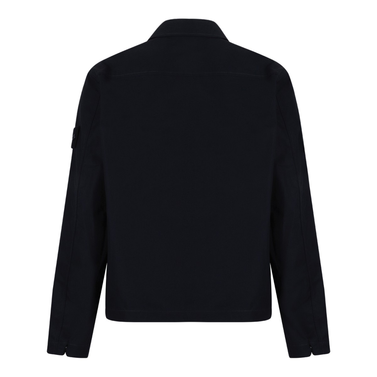 Stone Island Navy Zip-Up Overshirt Jacket. 