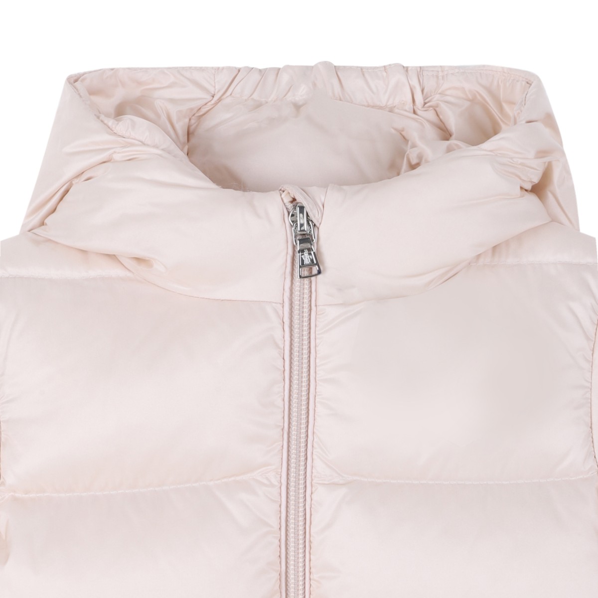 Moncler Light Pink Hooded Down Jacket.