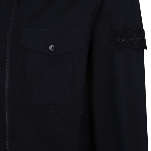 Stone Island Navy Zip-Up Overshirt Jacket. 