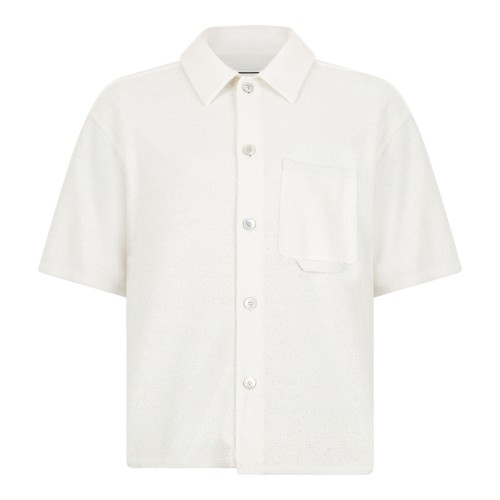 Wooyoungmi White Short-Sleeve Cotton Shirt.