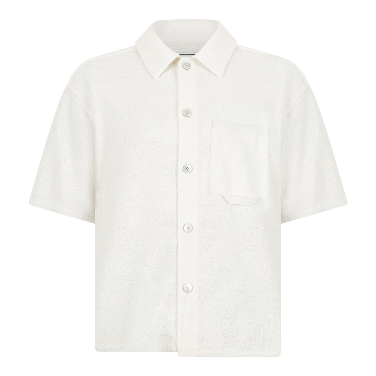 Wooyoungmi White Short-Sleeve Cotton Shirt.