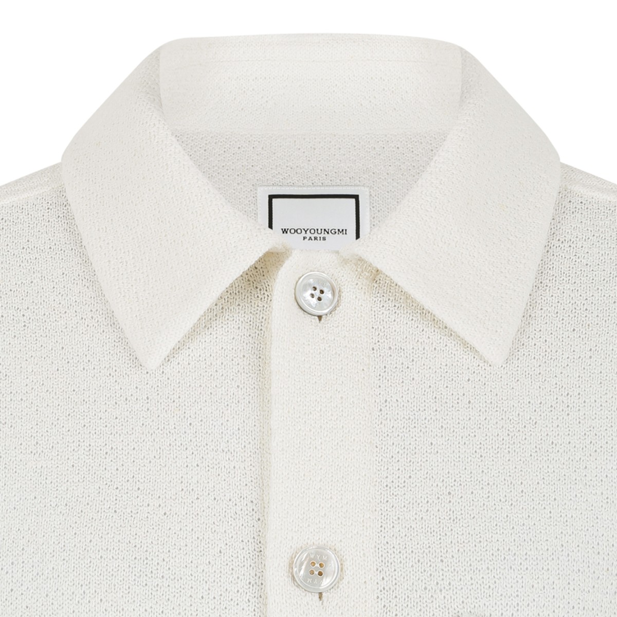 Wooyoungmi White Short-Sleeve Cotton Shirt.