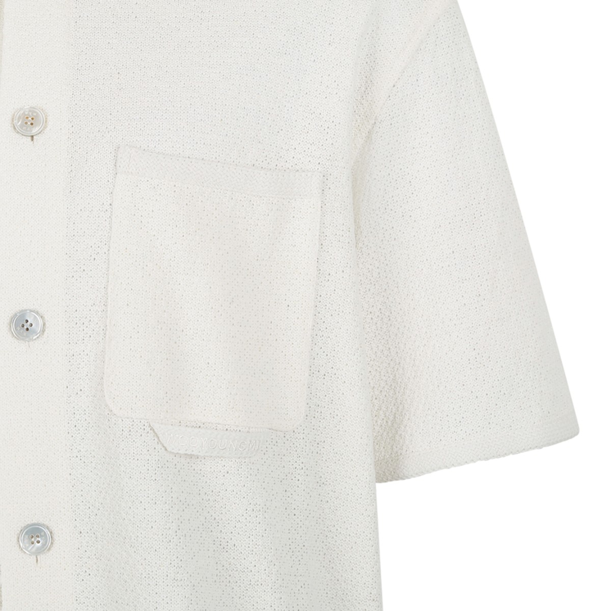 Wooyoungmi White Short-Sleeve Cotton Shirt.