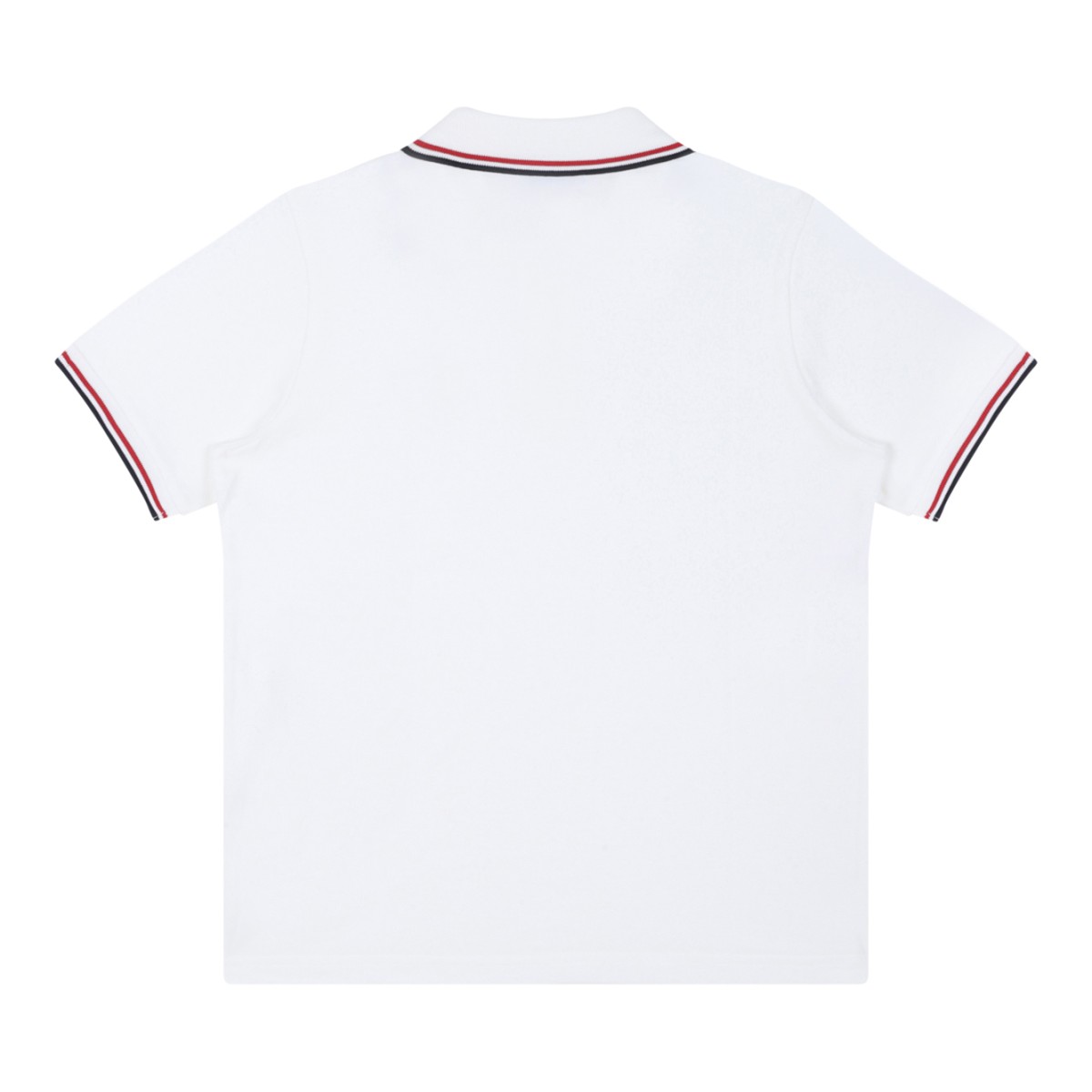 Moncler White Logo Polo Shirt.