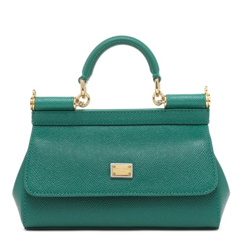 Dolce & Gabbana Emerald Green Sicily Medium Leather Handbag.