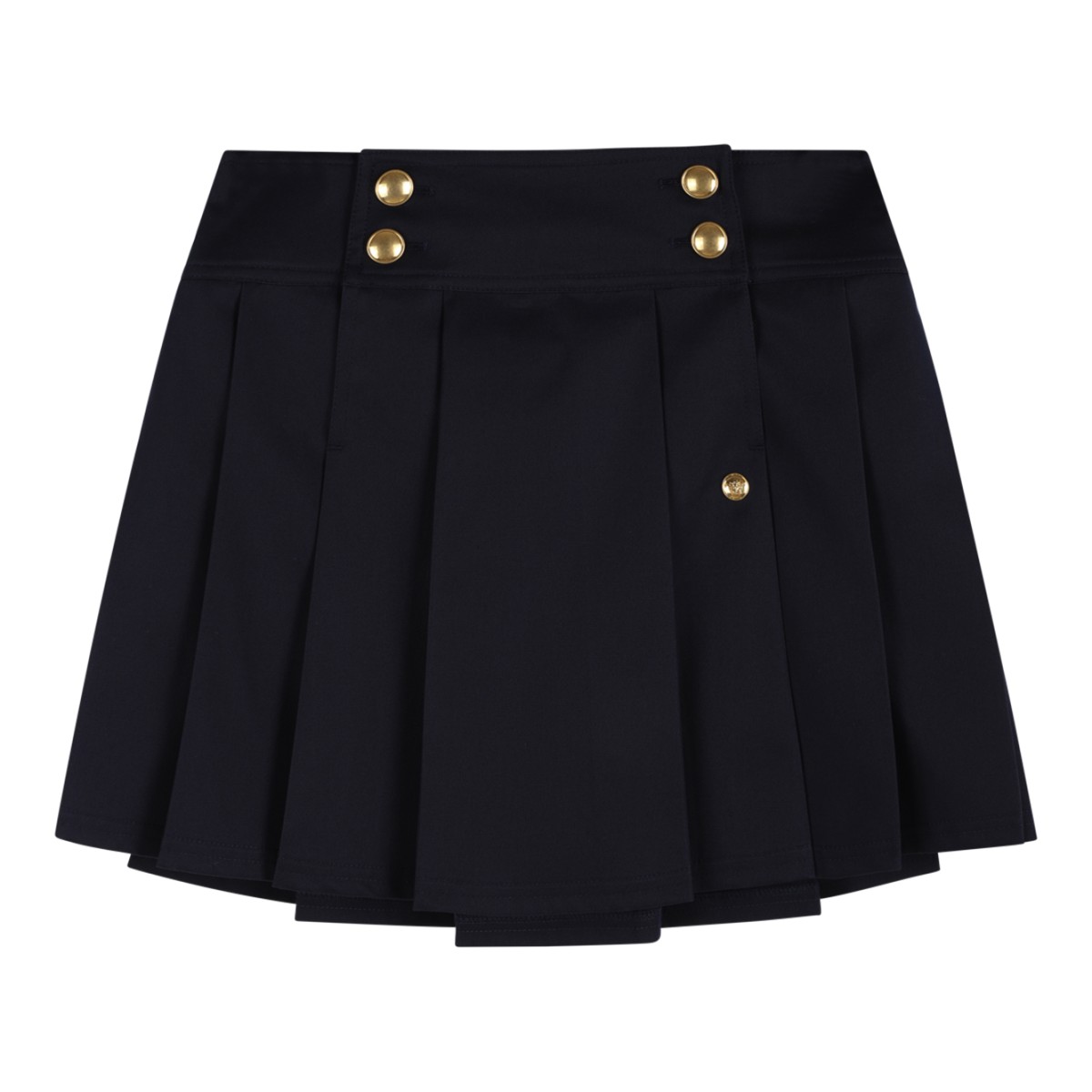 Versace Black Pleated Mini Skirt.