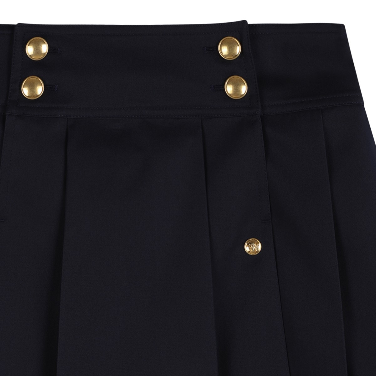 Versace Black Pleated Mini Skirt.