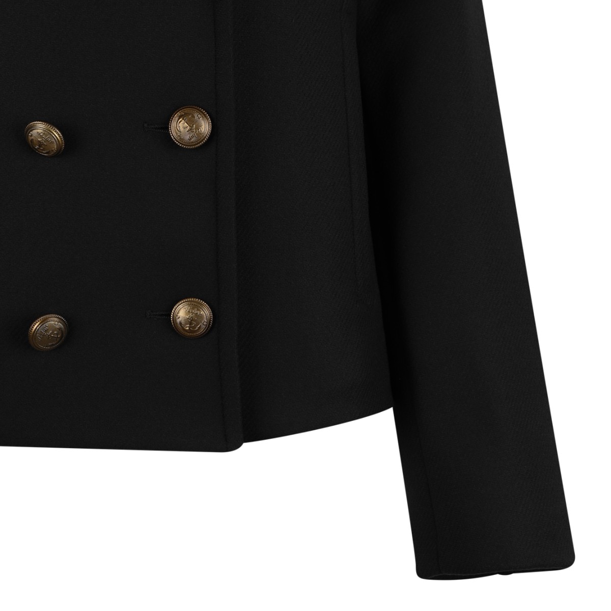 Sealup Black Double-Breasted Wool Jacket.