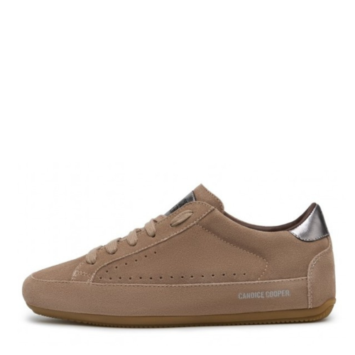 Candice Cooper Taupe Leather Sneakers.