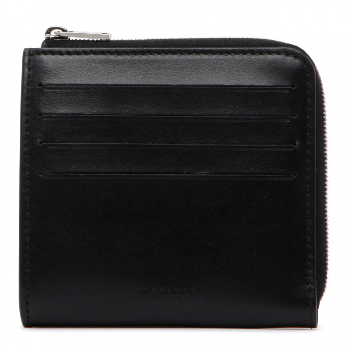 Black Calf Leather Single Compartment Wallet