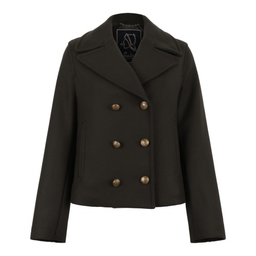 Sealup Dark Brown Double-Breasted Wool Jacket.