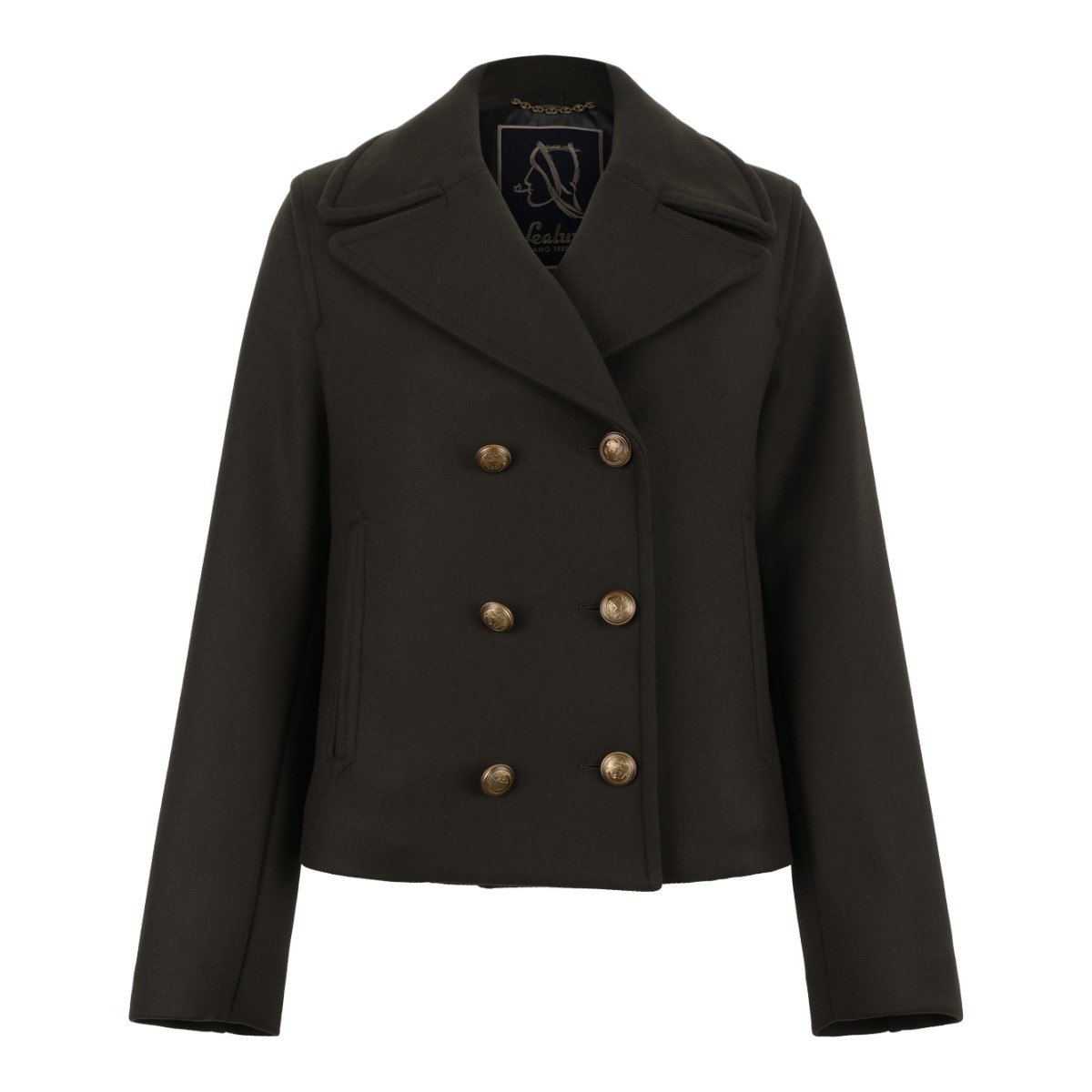 Sealup Dark Brown Double-Breasted Wool Jacket.