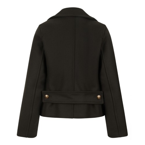 Sealup Dark Brown Double-Breasted Wool Jacket. 2