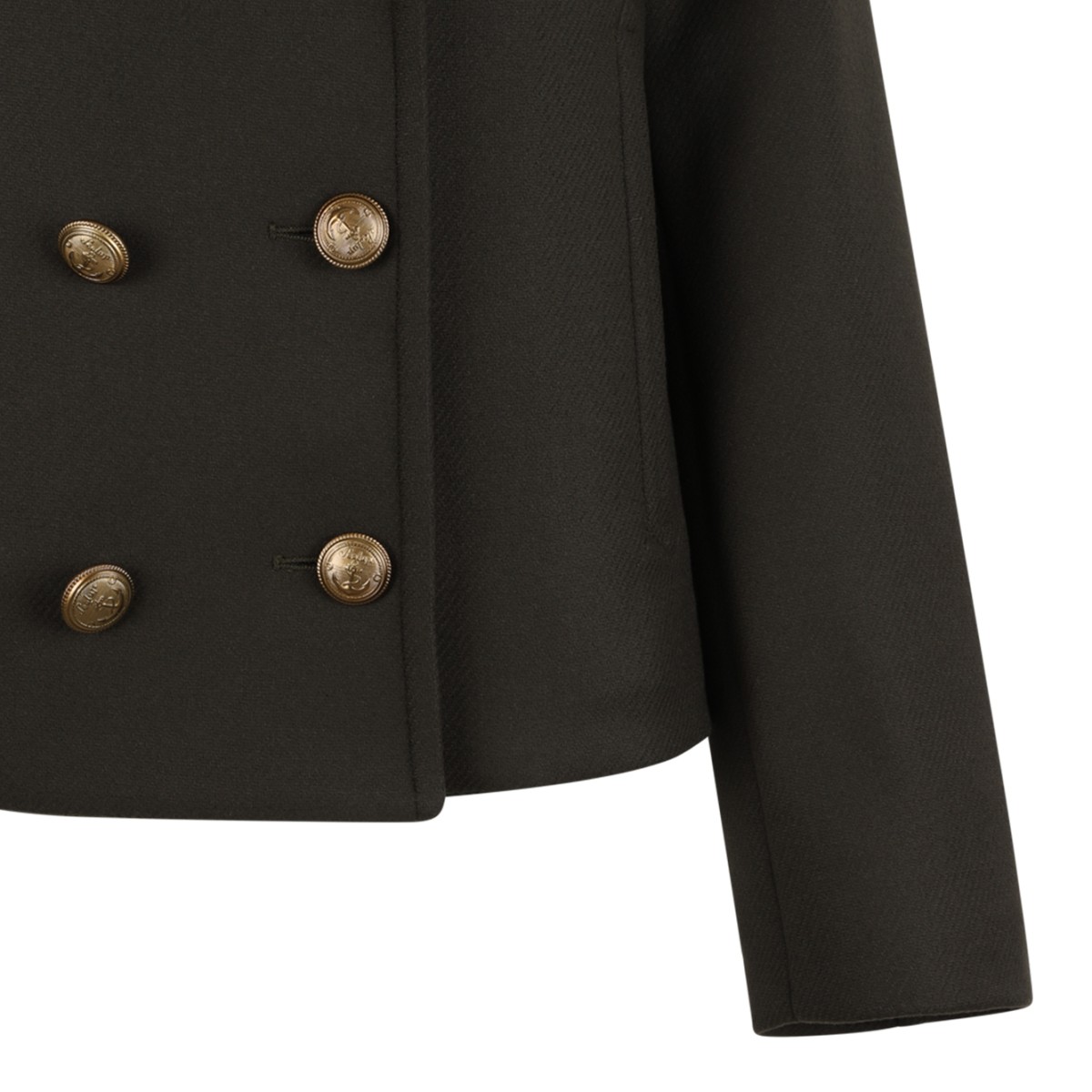 Sealup Dark Brown Double-Breasted Wool Jacket.