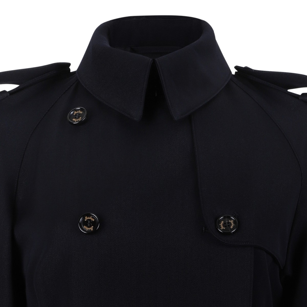 Sealup Black Belted Trench Coat.