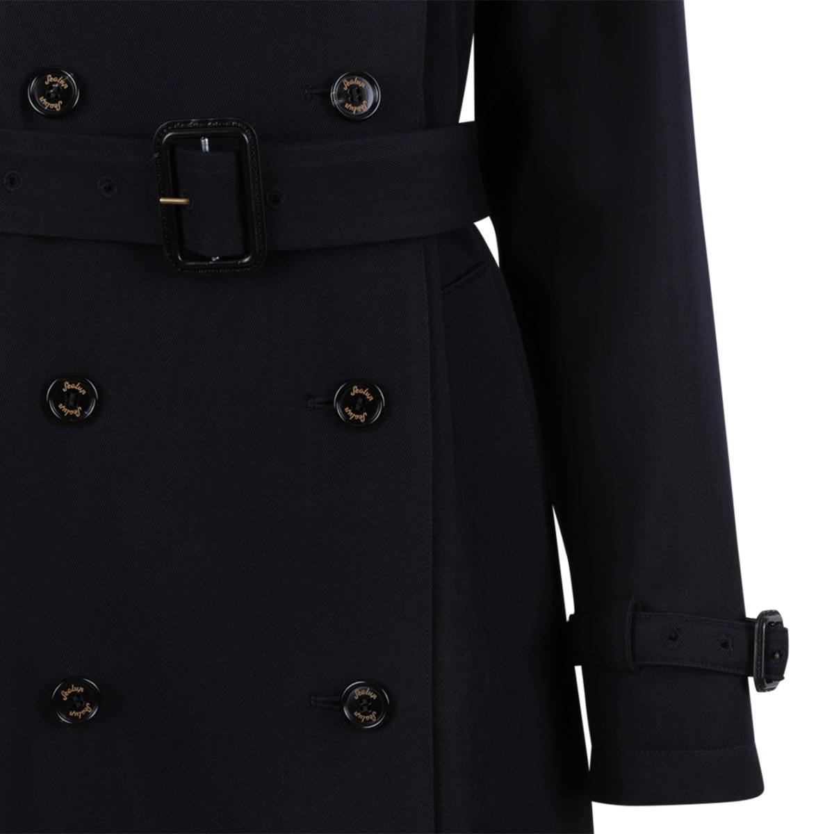Sealup Black Belted Trench Coat.