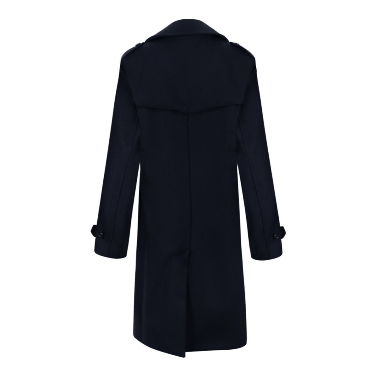 Sealup Navy Double-Breasted Long Coat.