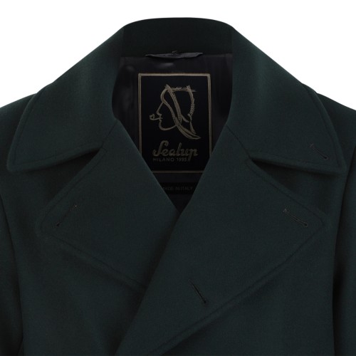 Sealup Dark Green Double-Breasted Peacoat.