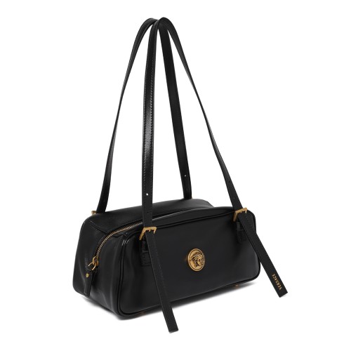 Versace Black Leather Shoulder Bag.