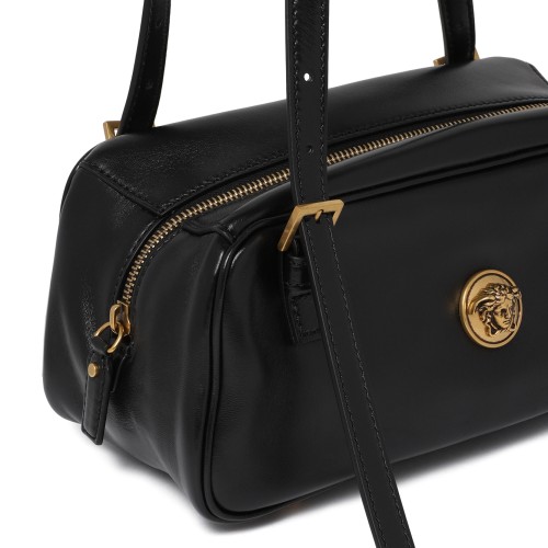 Versace Black Leather Shoulder Bag.