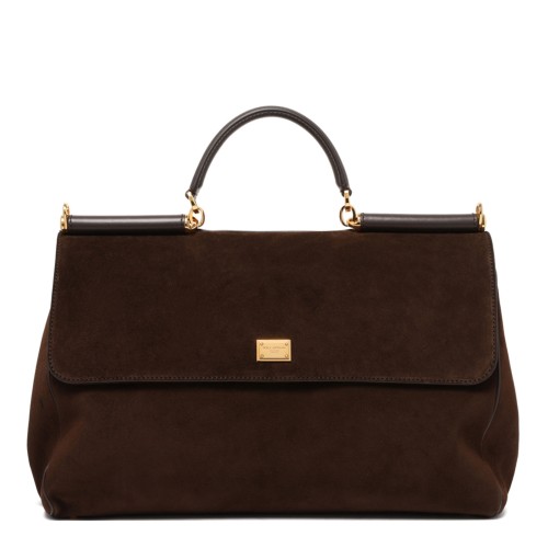 Dolce & Gabbana Brown Calfskin My Sicily Handbag.