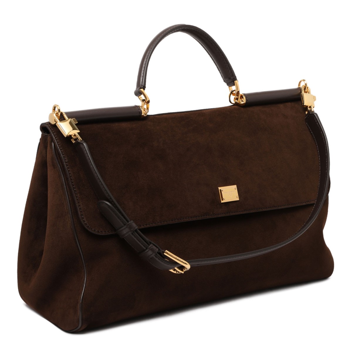 Dolce & Gabbana Brown Calfskin My Sicily Handbag.